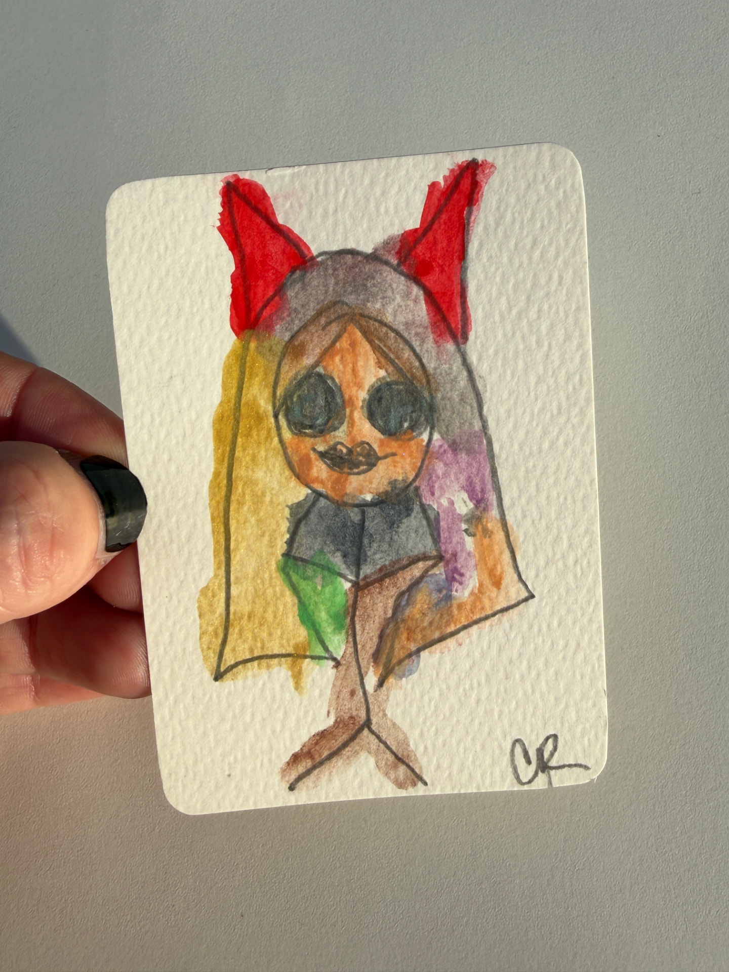 Colorful horned girl from the Sweet But Psycho collection