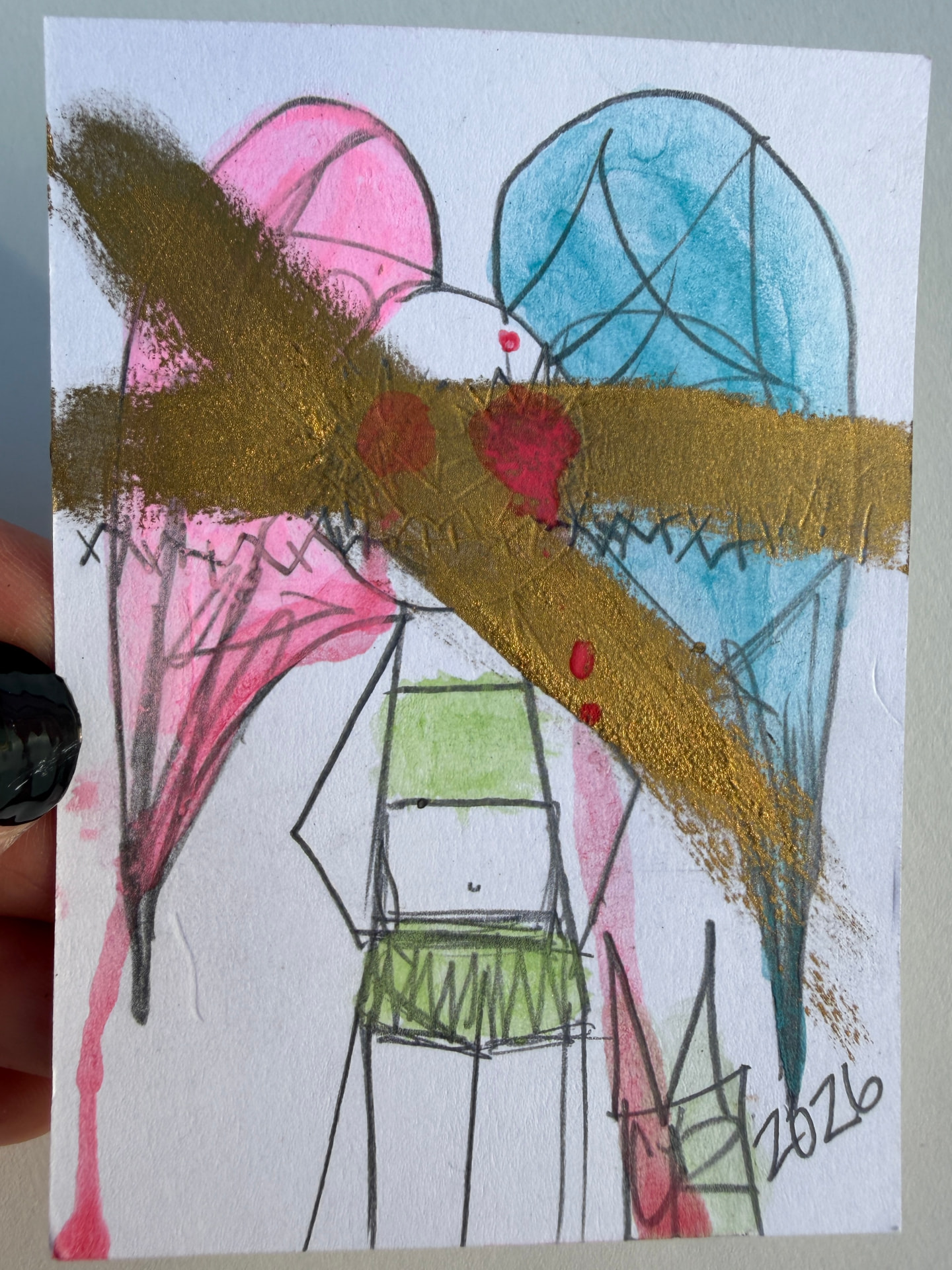 Hand-drawn Sweet But Psycho girl in bright colors